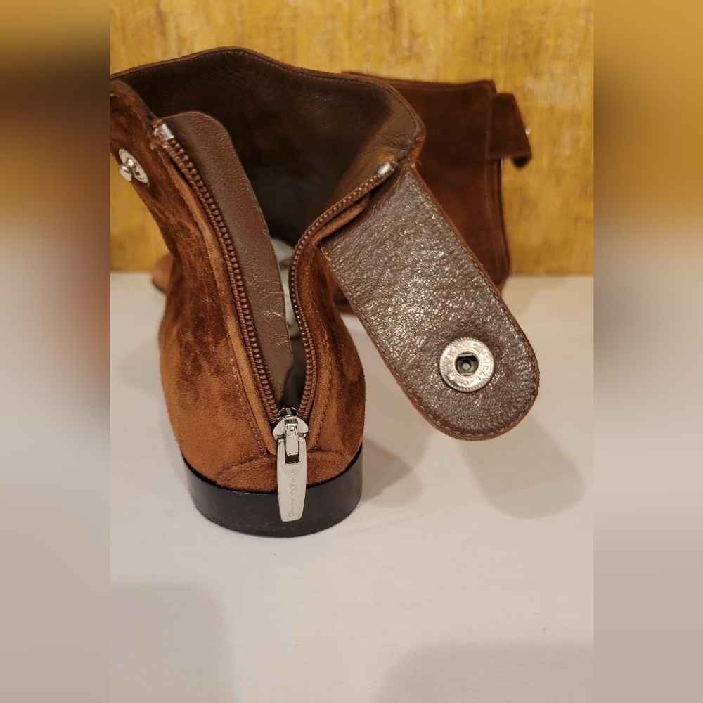Gianni Rossi Lindon Suede Brown Booties Women's Size 36 - Picture 5 of 14